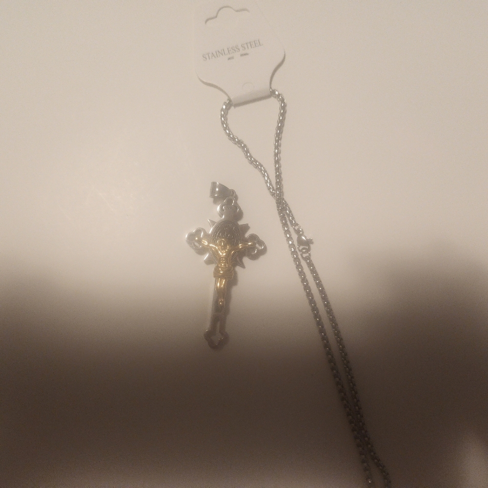 Buddha cross necklace men or women